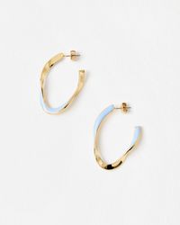 Oliver Bonas - Nadine Enamel Twist Oval Hoop Earrings - Lyst
