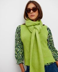Oliver Bonas - Sparkle Lime Green Knitted Scarf - Lyst