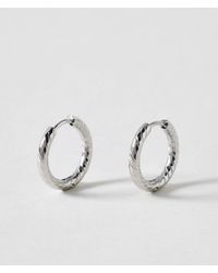 Oliver Bonas - Stevie Silver Tone Waterproof Small Hoop Earrings - Lyst