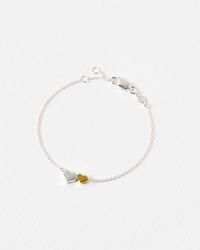Oliver Bonas - Callie Heart Charm Silver & Chain Bracelet - Lyst
