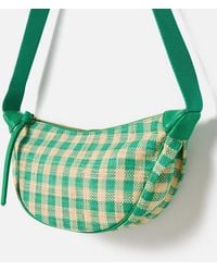 Oliver Bonas - Betty & Natural Checked Straw Weave Belt Bag - Lyst