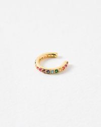 Oliver Bonas - Rainbow Gem Inlay Ear Cuff - Lyst