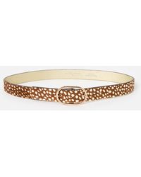 Oliver Bonas - Brown Deer Print Textured Leather Jeans Belt - Lyst