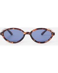 Oliver Bonas - Faux Tortoiseshell Oval Sunglasses - Lyst