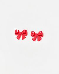Oliver Bonas - Lotta Enamel Bow Stud Earrings - Lyst