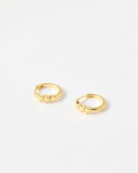 Oliver Bonas - Tiny Triple Star Huggie Earrings - Lyst