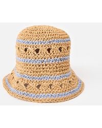 Oliver Bonas - Brown & Striped Packable Bucket Hat - Lyst