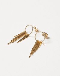 Oliver Bonas - Aida Fine Circle & Fan Tone Drop Earrings - Lyst