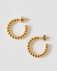 Oliver Bonas - Faith Tone Waterproof Curved Edge Hoop Earrings - Lyst