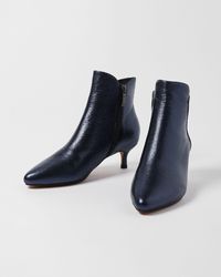 Shoe The Bear - Saga Midnight Blue Metallic Pointed Boots, Size Uk 3 - Lyst