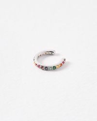 Oliver Bonas - Rainbow Gem Inlay Sterling Silver Ear Cuff - Lyst