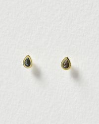Oliver Bonas - Zosia Grey Paua Shell & Stud Earrings - Lyst