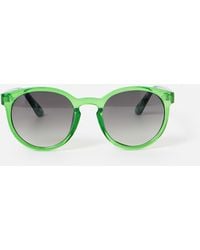 Oliver Bonas - Preppy Crystal & Faux Tortoiseshell Round Sunglasses - Lyst