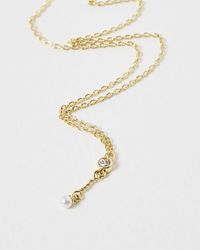 Oliver Bonas - Rosaline Freshwater Pearl Pendant Necklace - Lyst