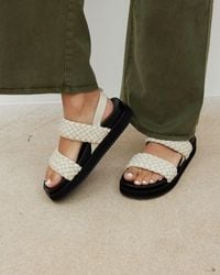 Oliver Bonas - Chunky Weave Ecru Leather Sandals, Size Uk 3 - Lyst
