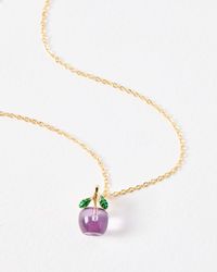 Oliver Bonas - Gala Apple Glass Pendant Necklace - Lyst