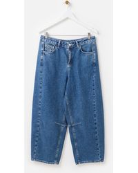 Oliver Bonas - Mid Denim Barrel Leg Jeans, Size 8 - Lyst