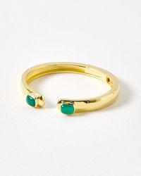 Oliver Bonas - Gloria Green Onyx Chunky Cuff Bangle - Lyst