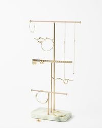 Oliver Bonas - Gold Metal & Marble Wiggle Jewellery Stand - Lyst