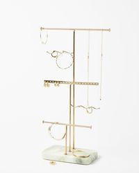 Oliver Bonas - Gold Metal & Marble Wiggle Jewellery Stand - Lyst