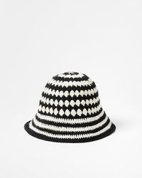 Oliver Bonas - & White Crochet Bucket Hat - Lyst