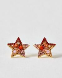 Oliver Bonas - Becca Stone Cluster Statement Star Stud Earrings - Lyst
