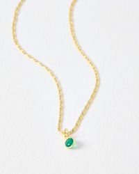 Oliver Bonas - Auden Green Onyx Pendant Necklace - Lyst