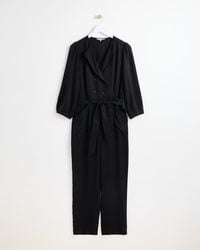 Oliver Bonas - Collar V-neck Long Sleeve Jumpsuit, Size 6 - Lyst