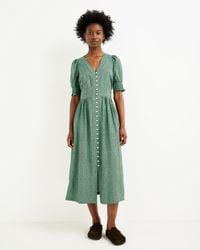 Oliver Bonas - & Brown Polka Dot V-neck Midi Dress, Size 4 - Lyst