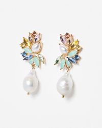 Oliver Bonas - Amie Bead & Freshwater Pearl Drop Earrings - Lyst