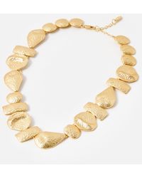 Oliver Bonas - Amari Textured Tone Statement Necklace - Lyst