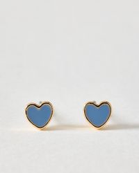 Oliver Bonas - Ottilie Tiny Heart Stud Earrings - Lyst