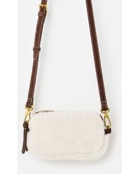Oliver Bonas - Naha Teddy Faux Fur Crossbody Bag - Lyst