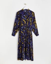 Oliver Bonas - Watercolour Print Midi Shirt Dress, Size 6 - Lyst