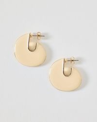 Oliver Bonas - Pauline Enamel Disc Hoop Earrings - Lyst
