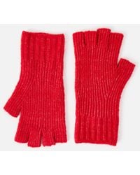 Oliver Bonas - Ribbed Knitted Fingerless Gloves - Lyst