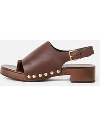 Jeffrey Campbell - Pipper Coffee Heeled Clogs, Size 3 - Lyst
