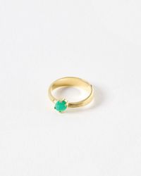 Oliver Bonas - Sloane Onyx Tapered Band Ring, Size 50 - Lyst