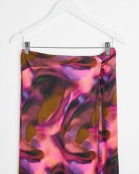 Oliver Bonas - Aurora Swirl Printed Midi Skirt - Lyst