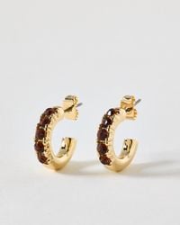 Oliver Bonas - Eula Stone Hoop Earrings - Lyst