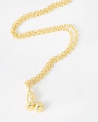 Oliver Bonas - Cherry Charm Pendant Necklace - Lyst