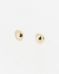 Oliver Bonas - Greta Organic Freshwater Pearl Stud Earrings - Lyst