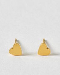 Oliver Bonas - Suki Tone Waterproof Mini Heart Stud Earrings - Lyst