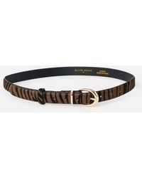 Oliver Bonas - Brown Zebra Print Leather Jeans Belt - Lyst