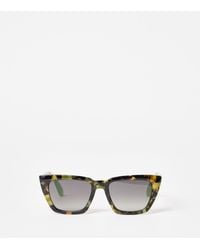 Oliver Bonas - Faux Tortoiseshell Angled Square Sunglasses - Lyst