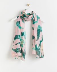 Oliver Bonas - Zebra Print & Green Lightweight Scarf - Lyst