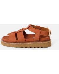 ASRA - Nico Terracotta Gladiator Leather Sandals, Size Uk 3 - Lyst