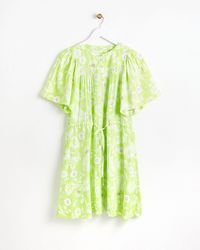 Oliver Bonas - Tropical Print Green Mini Dress, Size 6 - Lyst