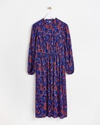 Oliver Bonas - Floral Crinkle Midi Dress, Size 6 - Lyst