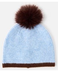 Oliver Bonas - & Brown Brown Pom Pom Knitted Beanie Hat - Lyst
